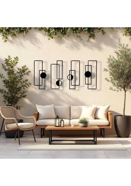 Metal Geometrik Duvar Dekoru Seti – Modern Minimalist Dikdörtgen Çizgisel Tasarım Ev Ofis Tablo fiyatları