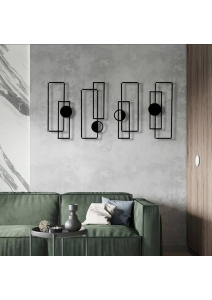 Metal Geometrik Duvar Dekoru Seti – Modern Minimalist Dikdörtgen Çizgisel Tasarım Ev Ofis Tablo fırsatları
