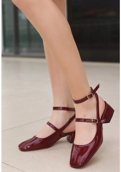 Lvsqvr Karmi Bordo Rugan Topuklu Ayakkabı (Numara: 39)