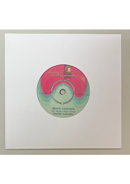 Ömür Göksel Senin Yanında - Senden Kalan Şarkı 45 Lik Plak (Orjinal Dönem Baskı Plak)
