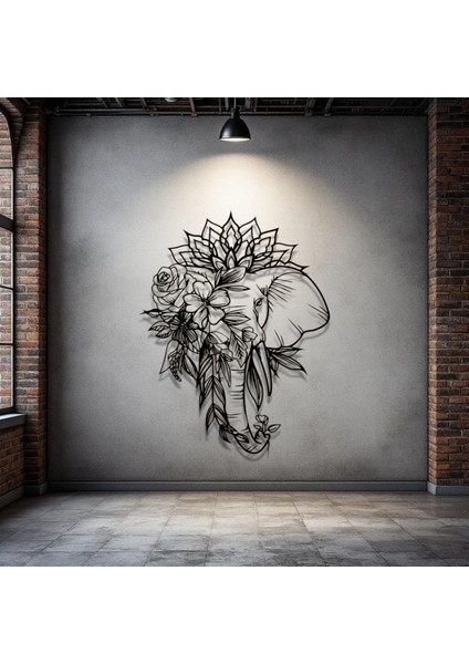 Metal Fil Çiçek Desenli Duvar Dekoru – Bohem Modern Metal Tablo Salon Antre Ofis Dekorasyon