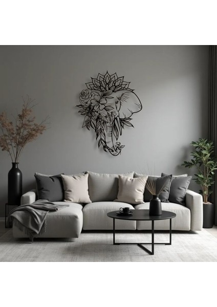 Metal Fil Çiçek Desenli Duvar Dekoru – Bohem Modern Metal Tablo Salon Antre Ofis Dekorasyon