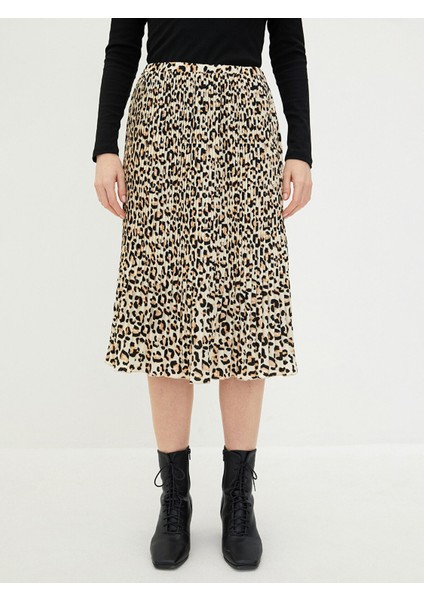 Yeni Sezon Beli Lastikli Desenli Maroken Kumaş Kadın Pileli Etek indirimleri