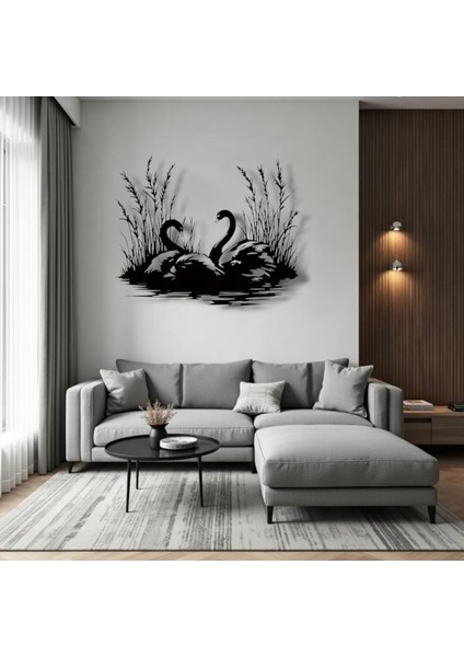 Kuğular Metal Duvar Dekoru – Sevgi ve Zarafetin Sembolü modelleri