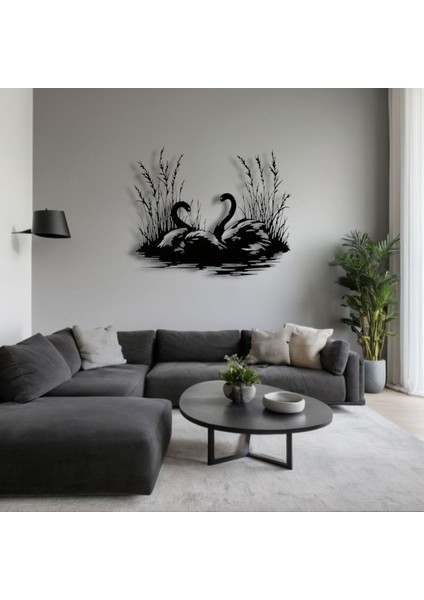 Kuğular Metal Duvar Dekoru – Sevgi ve Zarafetin Sembolü