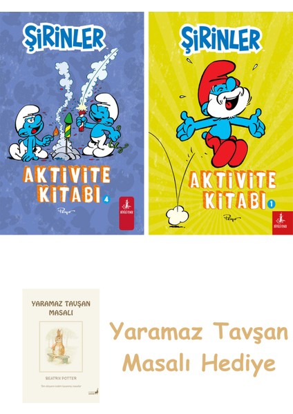 Şirinler - Aktivite Kitabı 4 + Şirinler - Aktivite Kitabı 1 + Yaramaz Tavşan Masalı