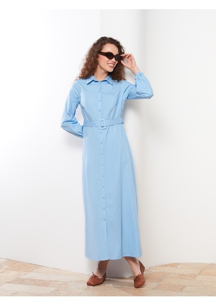Yeni Sezon Düz Uzun Kollu Poplin Kadın Gömlek Elbise fiyatları