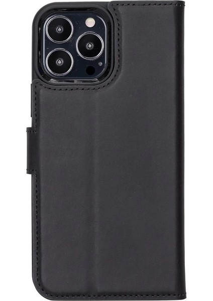 Apple iPhone 13 Pro Uyumlu Deri Cüzdanlı Kılıf Liluri G1 Siyah fırsatları