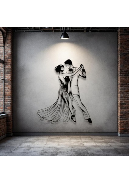 Metal Dansçı Figürü Duvar Dekoru – Modern Minimalist Çift Dans Metal Tablo Ev ve Ofis Duvar Süsü