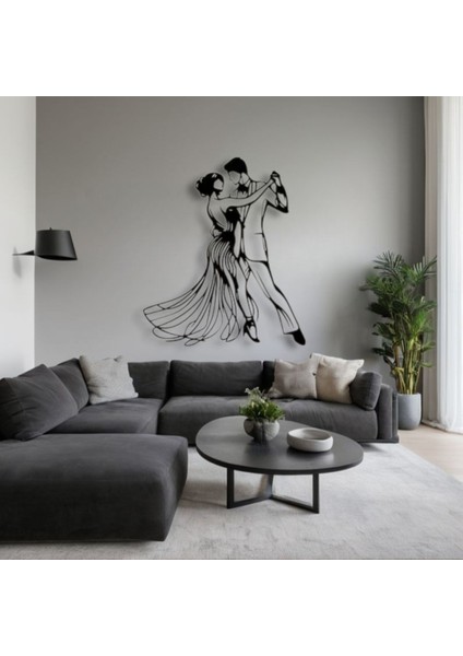 Metal Dansçı Figürü Duvar Dekoru – Modern Minimalist Çift Dans Metal Tablo Ev ve Ofis Duvar Süsü