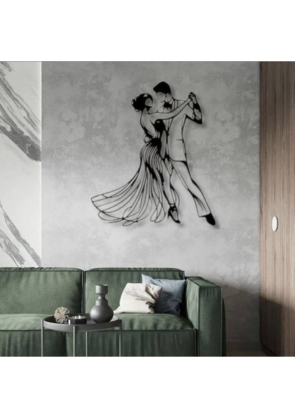Metal Dansçı Figürü Duvar Dekoru – Modern Minimalist Çift Dans Metal Tablo Ev ve Ofis Duvar Süsü