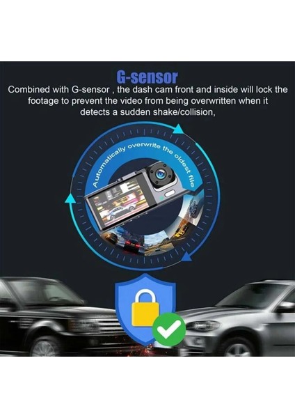 DV300 Yeni 3 Kameralı Araç Içi Kayıt Kamerası Trafik Recorder 2 Inç IPS Ekran Full Hd 1080P indirimleri