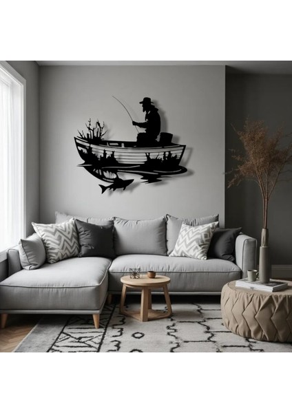 Balıkçı ve Tekne Siluet Metal Duvar Dekoru – Doğayla Baş Başa Sanatsal Tasarım fiyatları
