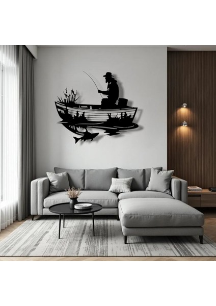 Balıkçı ve Tekne Siluet Metal Duvar Dekoru – Doğayla Baş Başa Sanatsal Tasarım modelleri