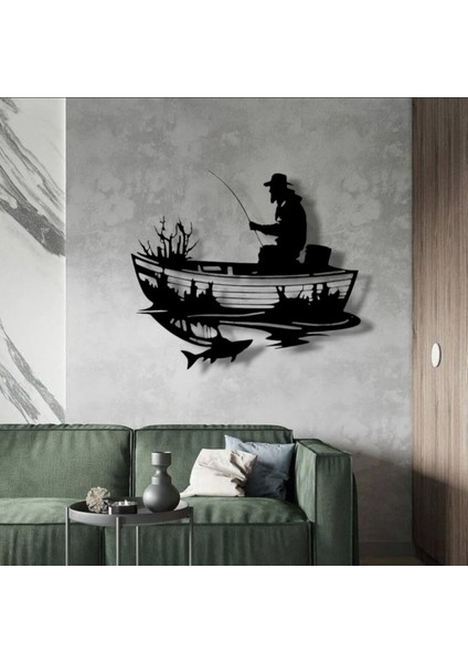 Balıkçı ve Tekne Siluet Metal Duvar Dekoru – Doğayla Baş Başa Sanatsal Tasarım fırsatları