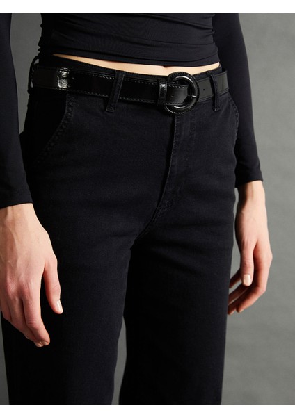 Yeni Sezon Beli Kemerli Slim Fit Kadın Jean Pantolon modelleri