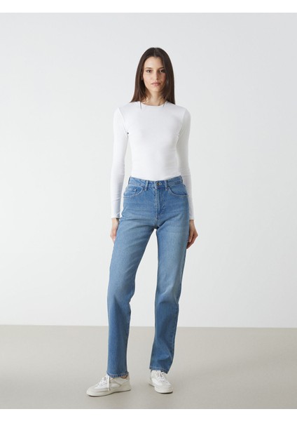 Yeni Sezon Straight Fit Kadın Jean Pantolon