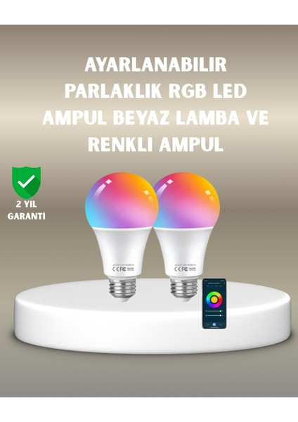 Rgbw Teknolojili Akıllı LED Ampul, Zamanlayıcılı