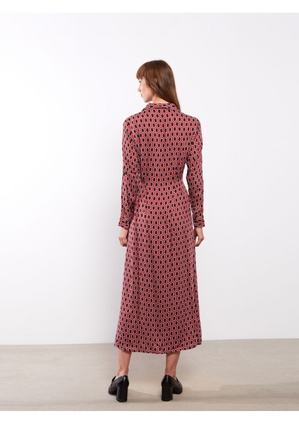 Yeni Sezon Desenli Uzun Kollu Viskon Kadın Gömlek Elbise indirimleri