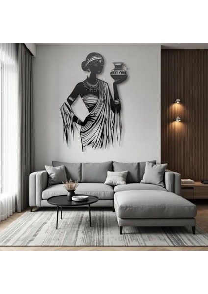 Metal Afrika Kadın Duvar Dekoru – Modern Minimalist Metal Tablo Salon Antre Ofis Ev Dekorasyon indirimleri