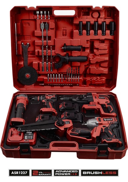 21V 5'li Set Kırıcı Delici Hilti - Taşlama - Testere - Akülü Vidalama - Somun Sıkma Sökme fiyatları
