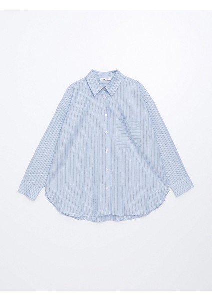 Yeni Sezon Çizgili Oversize Oxford Kadın Gömlek indirimleri