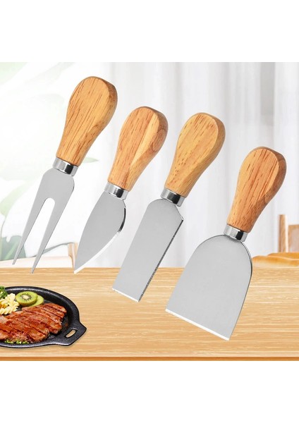 Ahşap Saplı 4 Lü Peynir Bıçağı Seti fırsatları
