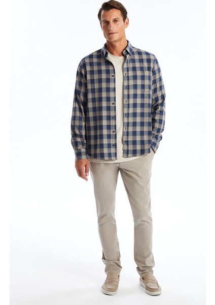 Yeni Sezon Regular Fit Uzun Kollu Ekose Gabardin Erkek Gömlek fiyatları