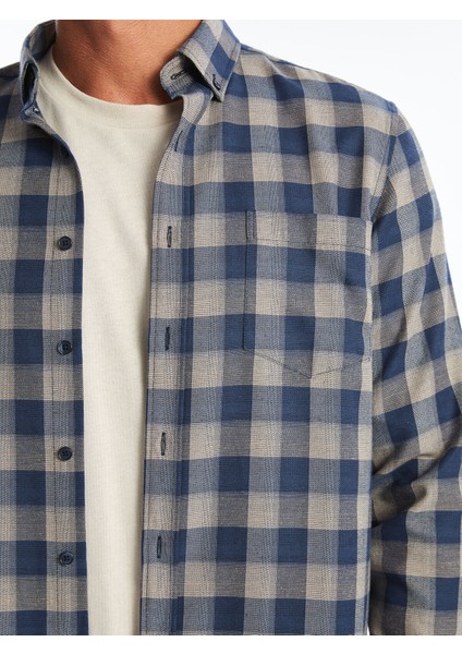 Yeni Sezon Regular Fit Uzun Kollu Ekose Gabardin Erkek Gömlek modelleri