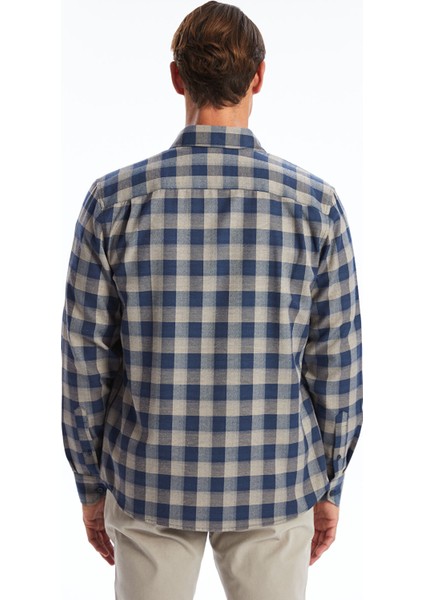 Yeni Sezon Regular Fit Uzun Kollu Ekose Gabardin Erkek Gömlek fırsatları
