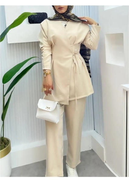 Kadın Yandan Bağlamalı Takım M101 - Bej modelleri