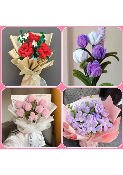 Şönil Tel, El Işi, Dıy, Hobi ve Çiçek Yapım Teli, Lavanta, 100 Adet, 6 mm - 30 cm fırsatları