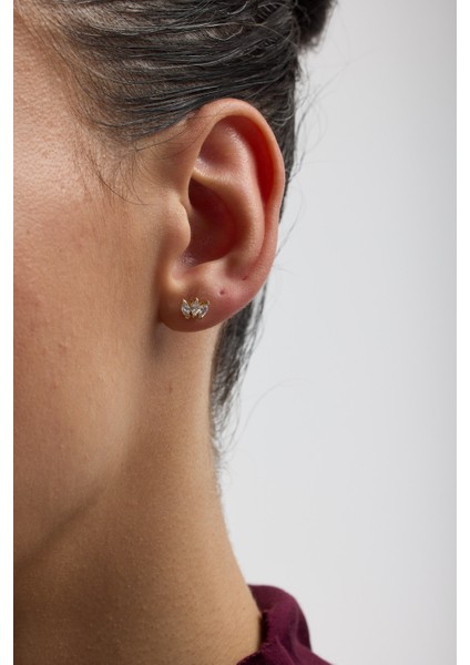 14 Ayar Altın 3 Taşlı Tragus Piercing