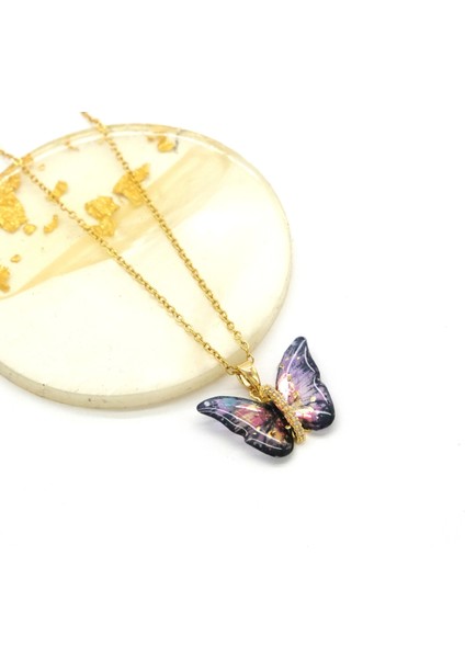 Çelik Kolye - Kelebek Kolye Altın Kaplama KLY-631 fiyatları