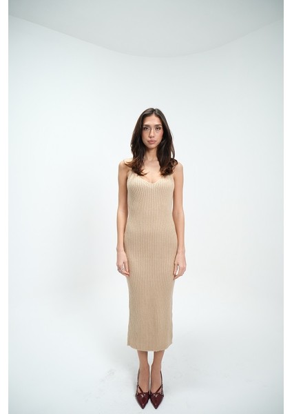 Bej Fitilli Elbise Hırkalı Takım modelleri