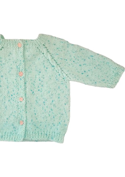 0-1 Yaş Örgü Yeşil Kırçıllı Desen Bebek Hırkası fırsatları