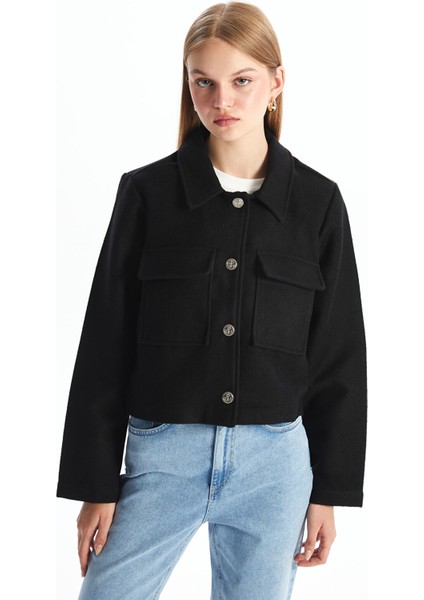 Yeni Sezon Düz Uzun Kollu Kadın Kaşe Ceket