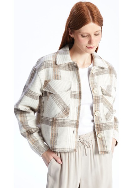 Yeni Sezon Ekose Uzun Kollu Kadın Oduncu Gömlek Ceket