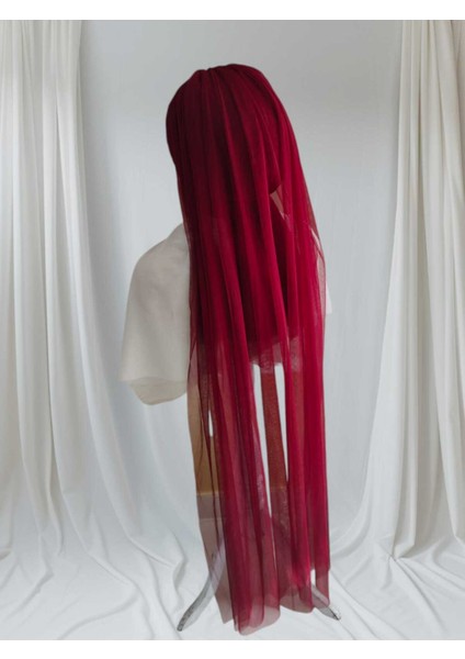 Bordo Duvaklı Hazır Türban Hazır Şal Hazır Duvak fiyatları