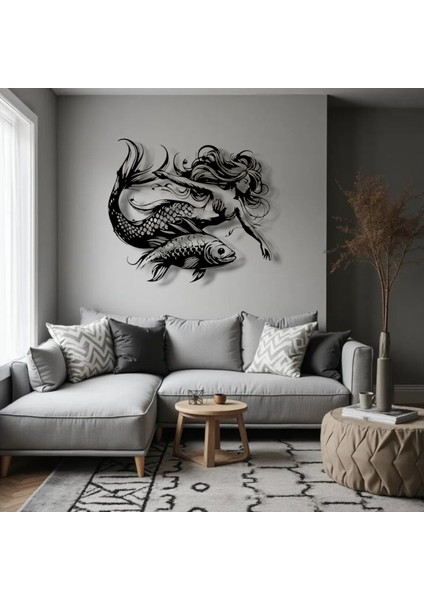 Denizkızı ve Balık Temalı Metal Duvar Dekoru – Deniz Ruhunu Yansıtan Sanatsal Tasarım fiyatları