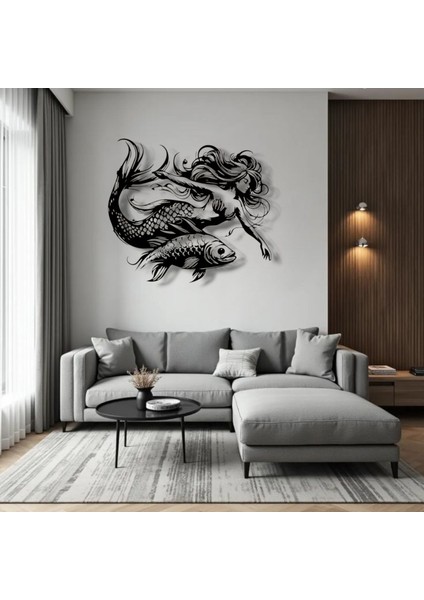 Denizkızı ve Balık Temalı Metal Duvar Dekoru – Deniz Ruhunu Yansıtan Sanatsal Tasarım modelleri