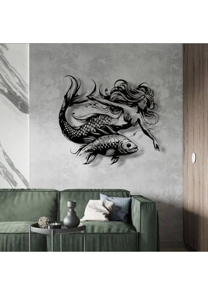 Denizkızı ve Balık Temalı Metal Duvar Dekoru – Deniz Ruhunu Yansıtan Sanatsal Tasarım fırsatları