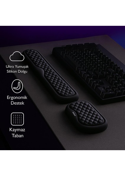 Masaüstü Kol Dayama Padi Ergonomik Klavye ve Mouse Için Bilek Destek Seti Bilek Yastığı fiyatları