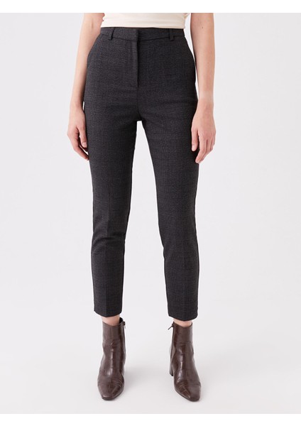 Yeni Sezon Dar Fit Ekose Kadın Pantolon modelleri