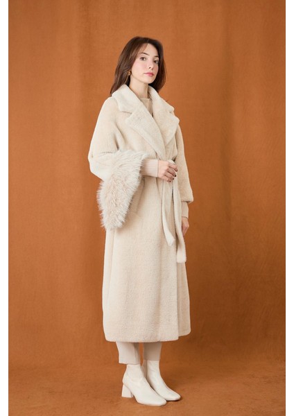 Kadın Çift Yakalı Kuşaklı Angora Kaban 15229 fiyatları