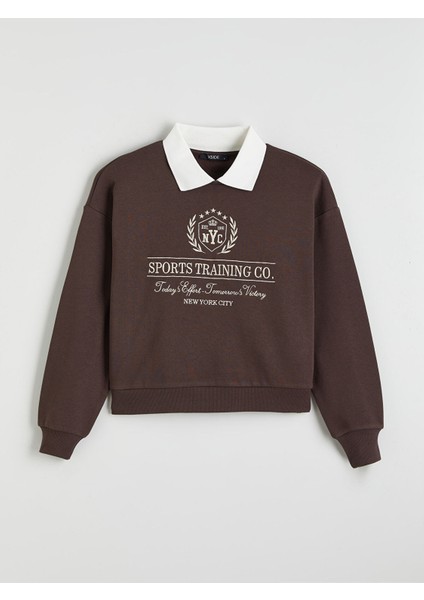 Yeni Sezon New York Nakışlı Kadın Kalın Sweatshirt