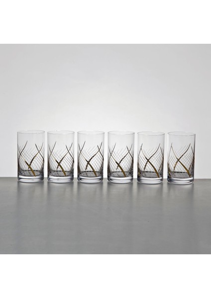 Romans 6 Parça Limonata Bardağı Altın