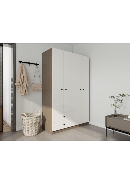 4 Kapaklı 2 Çekmeceli Gardırop Antrasitmeşe-Byz fiyatları