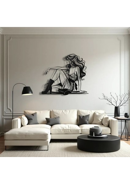 Cool Girl Metal Duvar Dekoru – Modern Kadın Figürü, Minimalist Sanat Tasarımı indirimleri