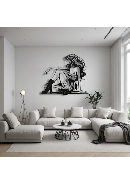 Cool Girl Metal Duvar Dekoru – Modern Kadın Figürü, Minimalist Sanat Tasarımı